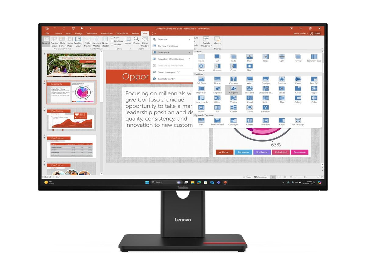 Lenovo ThinkVision T27-40 27" Full HD Monitor 6ms for Professionals