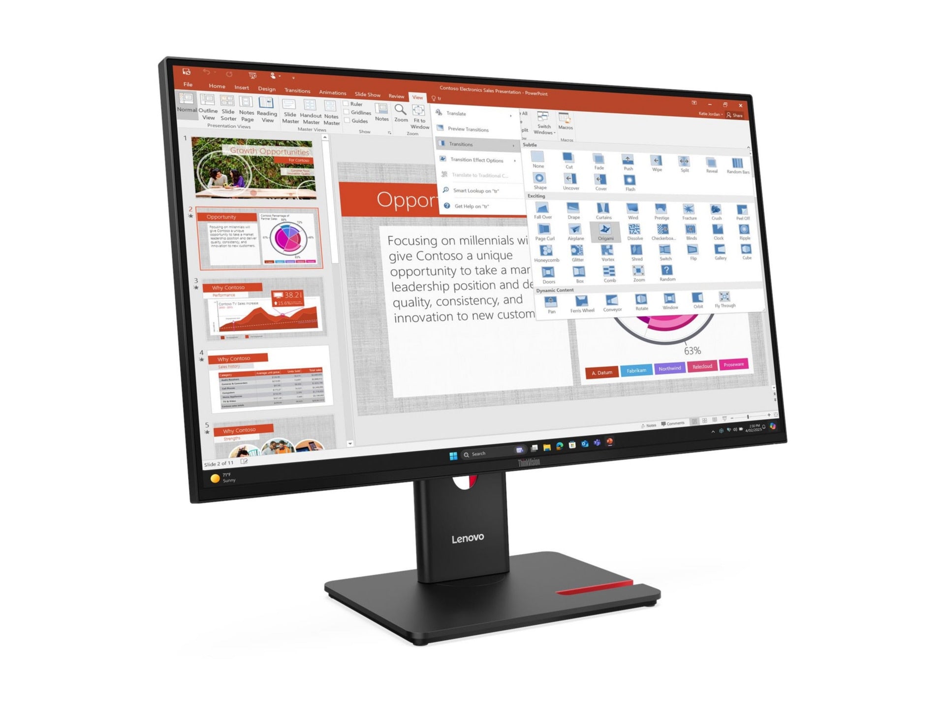 Lenovo ThinkVision T27-40 27" Full HD Monitor 6ms for Professionals