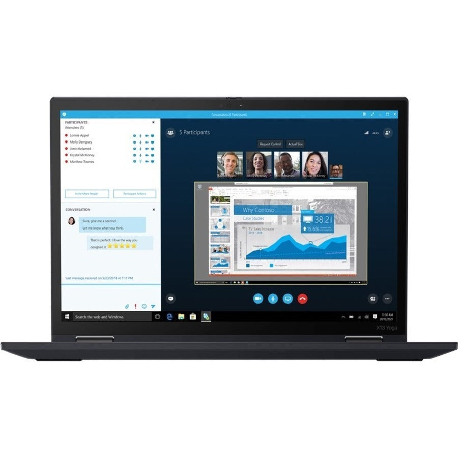 Lenovo Thinkpad X13 Yoga Hybrid (2-In-1) 33.8 Cm (13.3") Touchscreen Wqxga Intel® Core™ I7 16 Gb Lpddr4X-Sdram 512 Gb Ssd Wi-Fi 6 (802.11Ax) Windows 10 Pro Black 20W80035Us