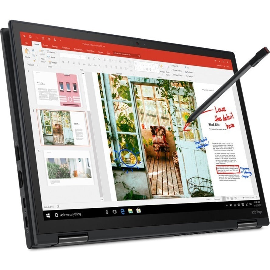 Lenovo Thinkpad X13 Yoga Hybrid (2-In-1) 33.8 Cm (13.3") Touchscreen Wqxga Intel® Core™ I7 16 Gb Lpddr4X-Sdram 512 Gb Ssd Wi-Fi 6 (802.11Ax) Windows 10 Pro Black 20W80035Us