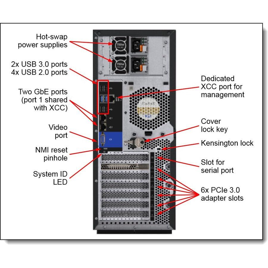 Lenovo Thinksystem St550 Server 61.44 Tb 2.3 Ghz 16 Gb Tower Intel® Xeon® Gold 750 W Ddr4-Sdram