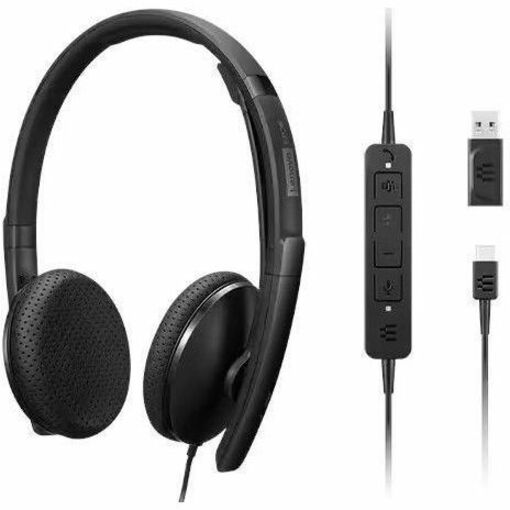 Lenovo Wired VoIP Headset (Teams) - Stereo - USB Type C - Wired - 2.2 Kilo Ohm - 20 Hz -