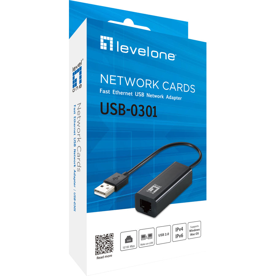 LevelOne USB-0301 USB to Ethernet Adapter for Windows and MAC