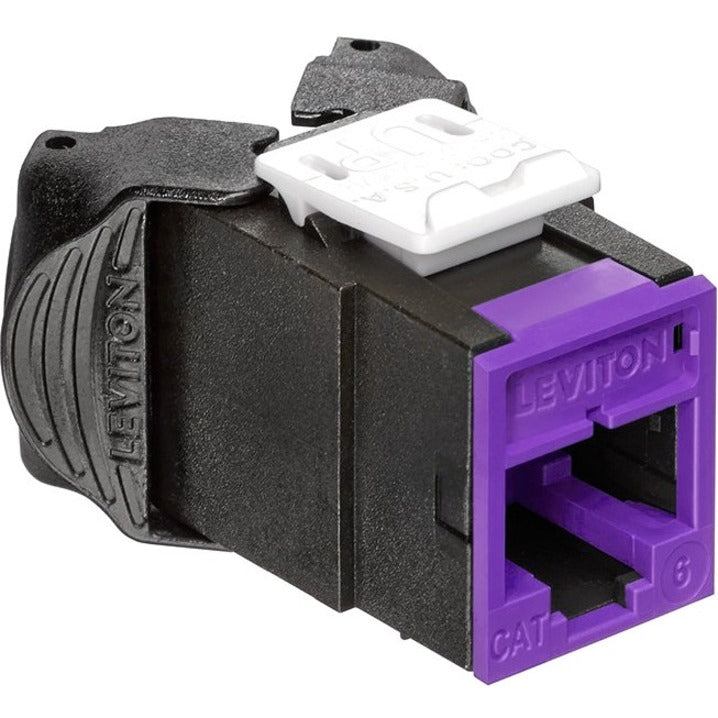 Leviton Atlas-X1 Cat 6 UTP QuickPort Jack, Purple 61UJK-RP6