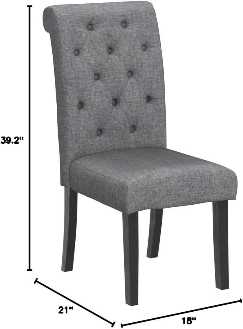 Leviton Gray Solid Wood Tufted Dining Chair Set Of 2