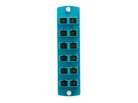 Leviton Opt-X Precision Molded Plate - Faceplate - SC MM X 12 - aqua