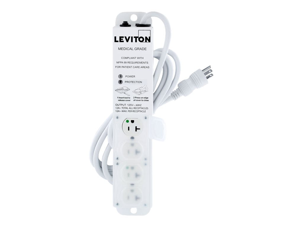 Leviton - Power strip - AC 125 V - input: NEMA 5-20P - output connectors: 4 (NEMA 5-20R) - 7 ft cord