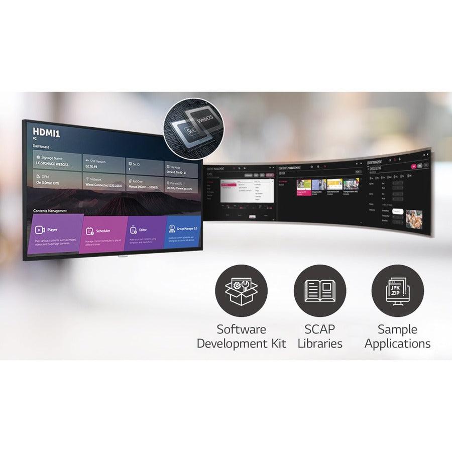 Lg 43Uh5F-H Signage Display Digital A-Board 109.2 Cm (43") Ips 500 Cd/M² 4K Ultra Hd Black Web Os 24/7