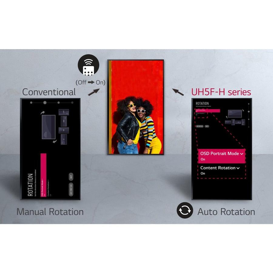 Lg 43Uh5F-H Signage Display Digital A-Board 109.2 Cm (43") Ips 500 Cd/M² 4K Ultra Hd Black Web Os 24/7