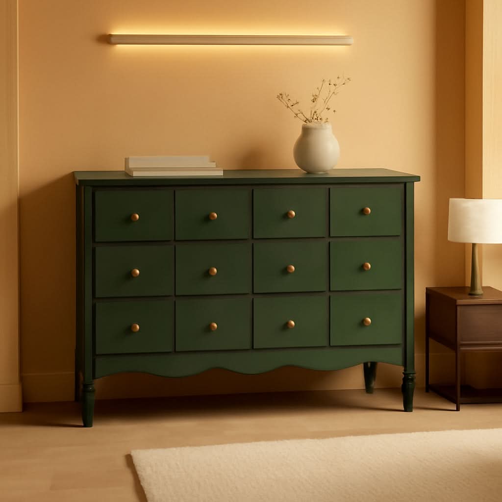 Liberty Forest Green Six Drawer Dresser With Knobs