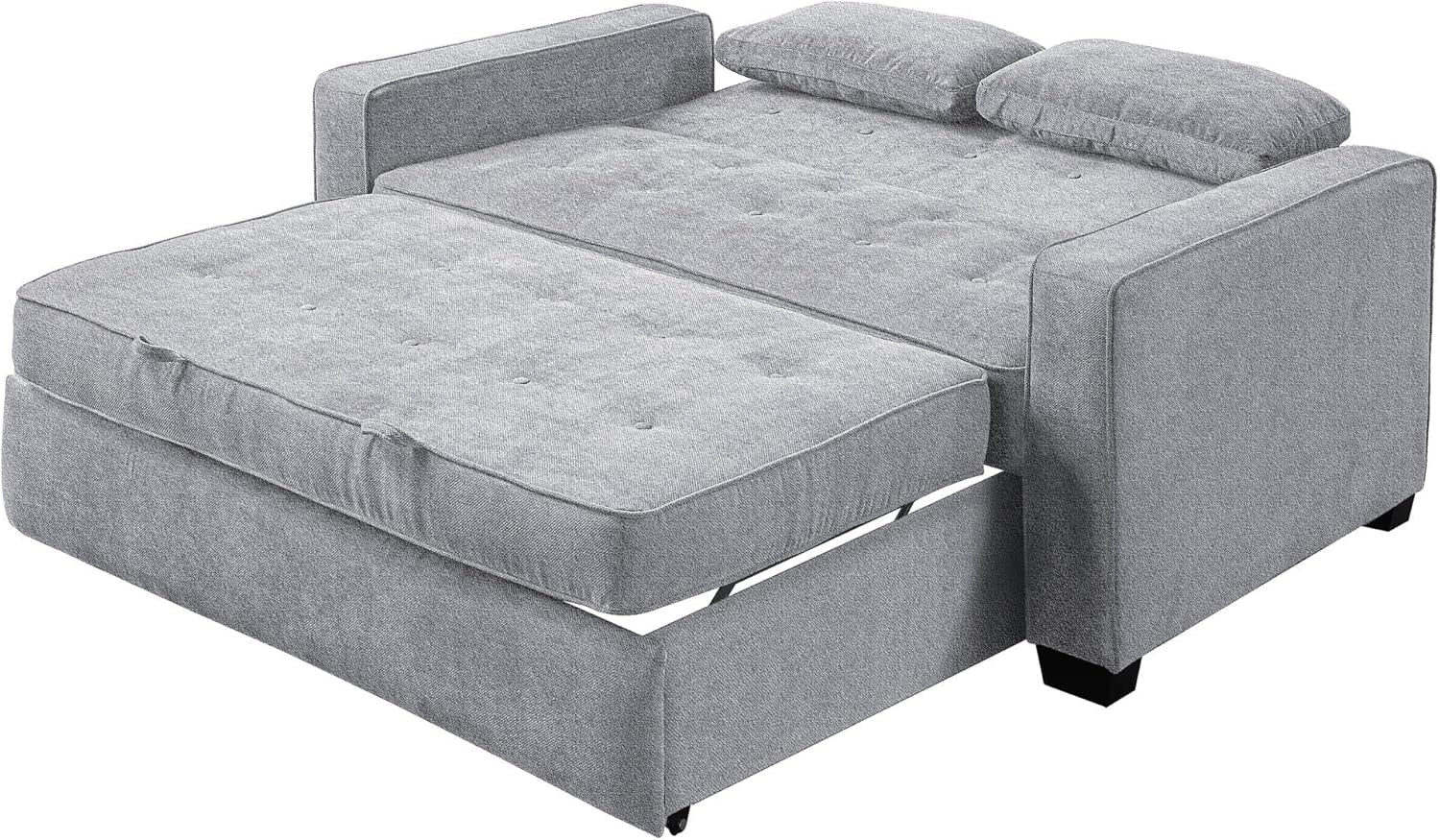 Lifestyle Solutions Ainsley Full Size Convertible Loveseat Light Grey