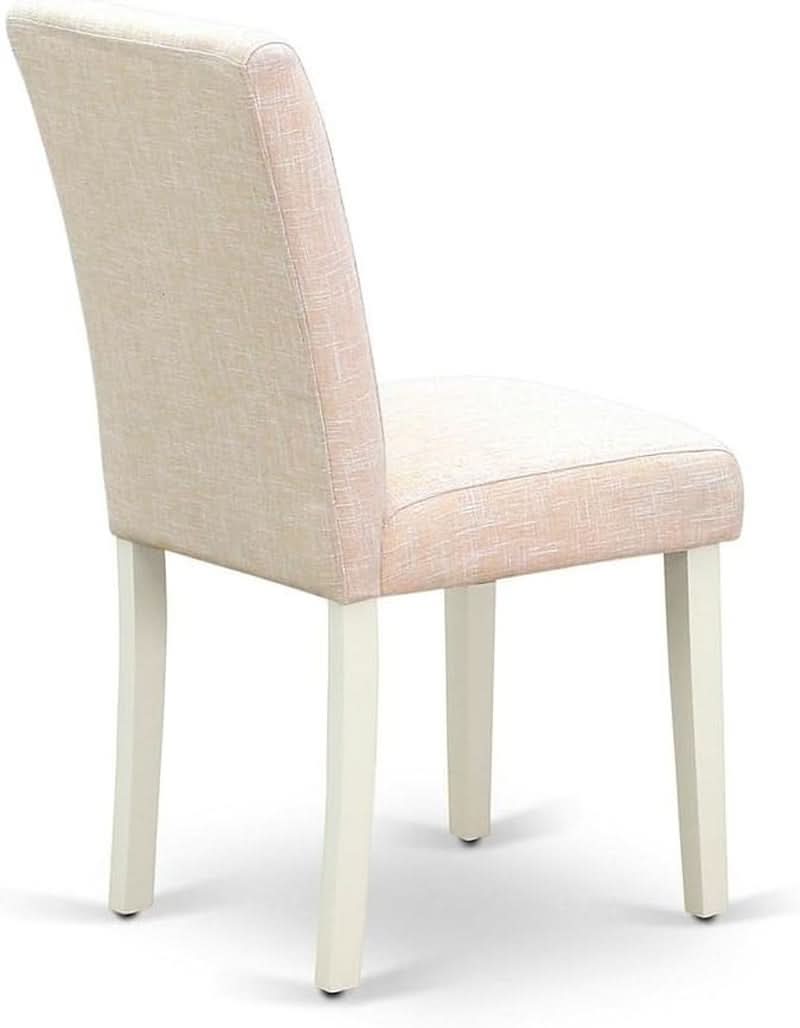 Light Beige Linen Upholstered Dining Chairs Set Of 2