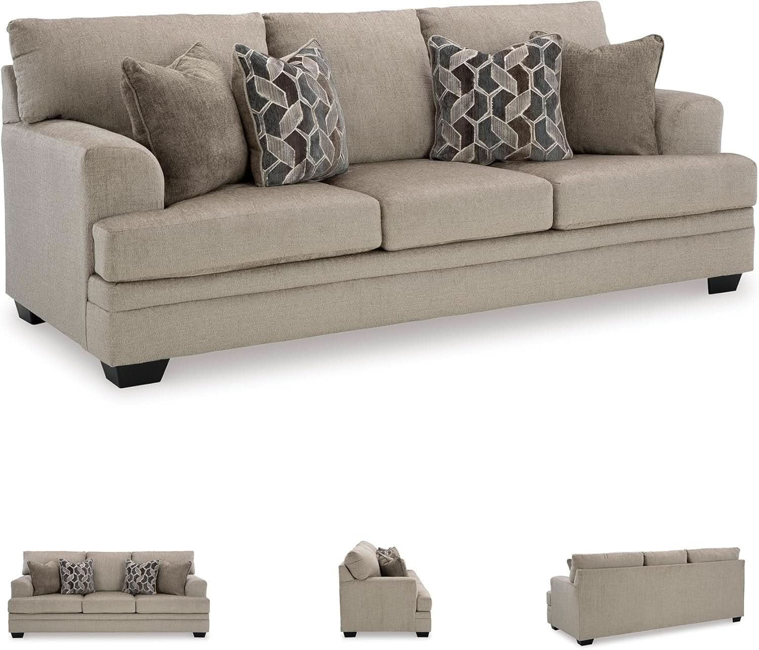 Light Brown Queen Convertible Sofa Sleeper MemoryFoam