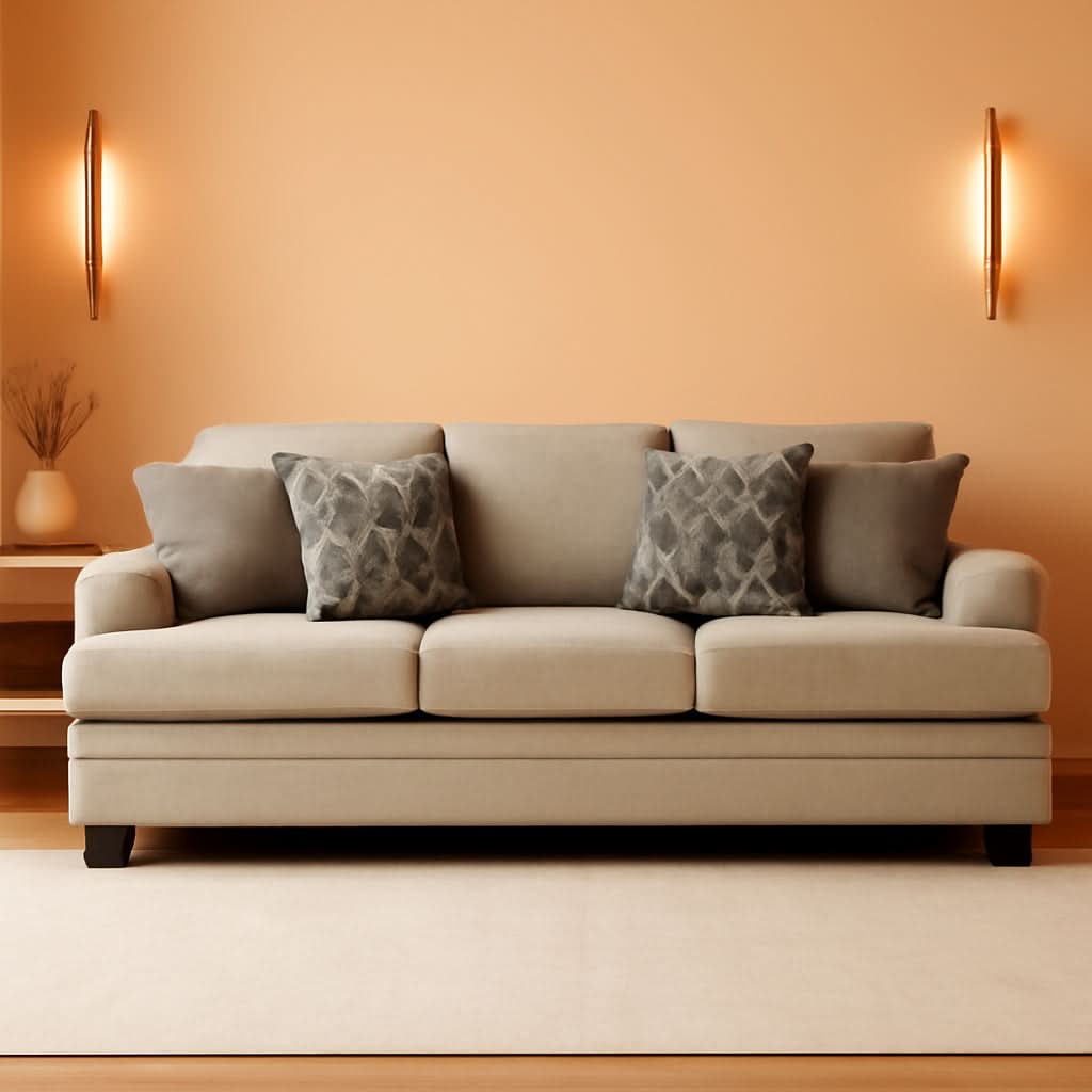 Light Brown Queen Convertible Sofa Sleeper MemoryFoam