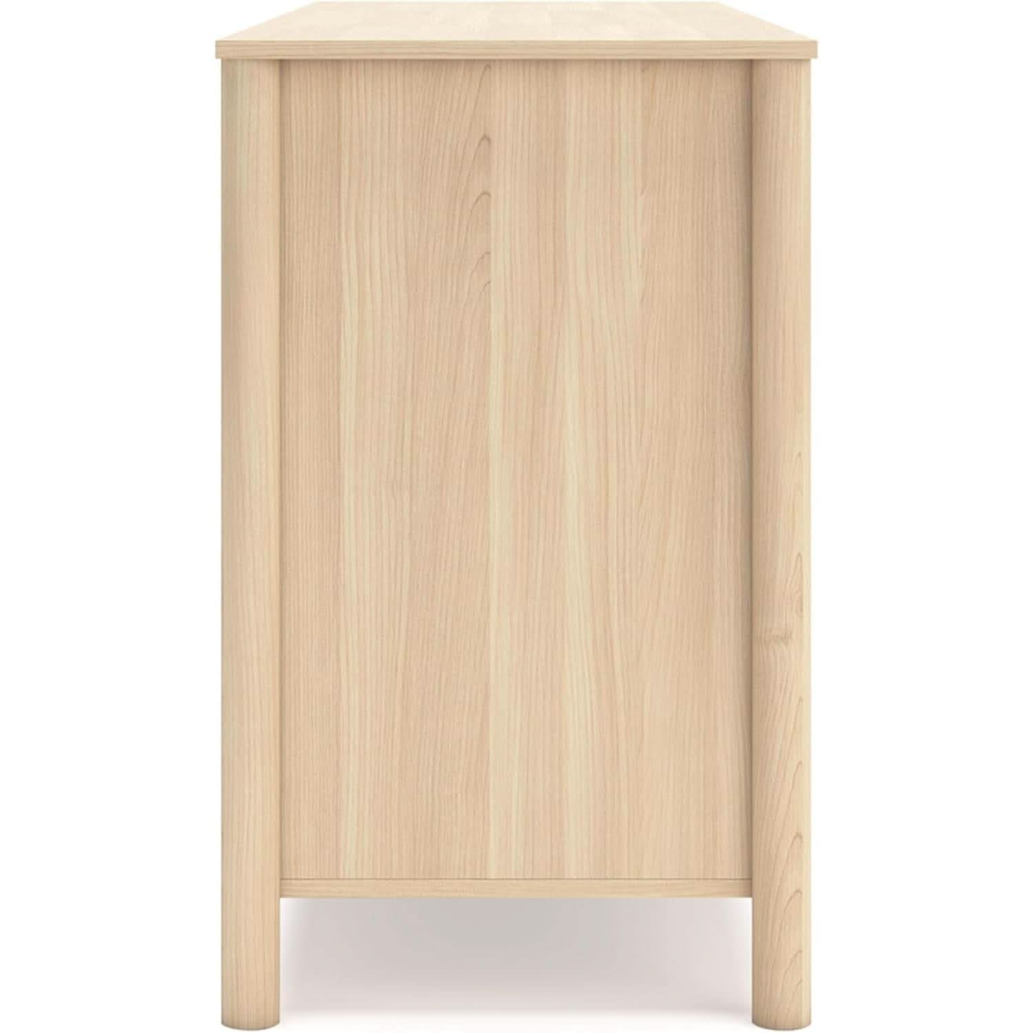 Light Brown Six Drawer Dresser For Bedroom Storage