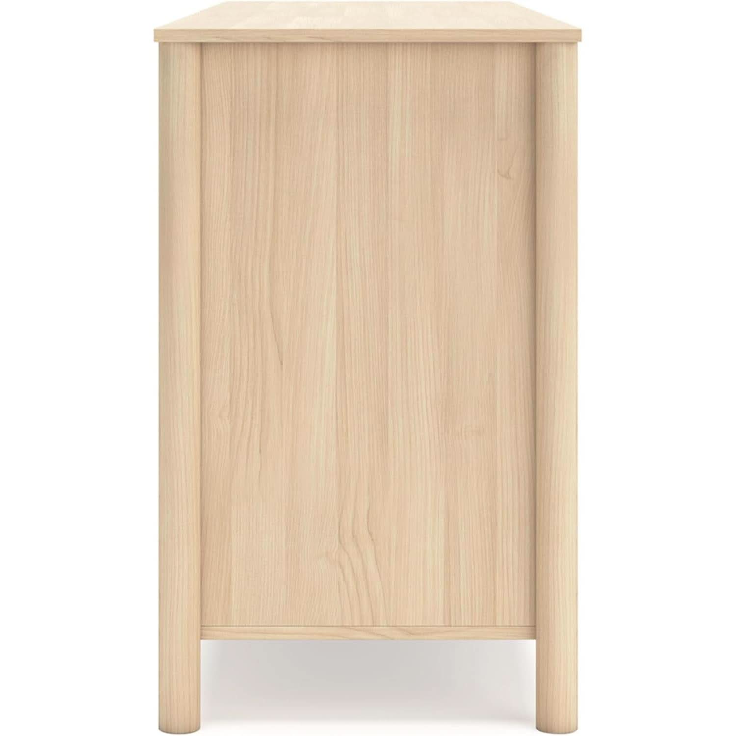 Light Brown Six Drawer Dresser For Bedroom Storage
