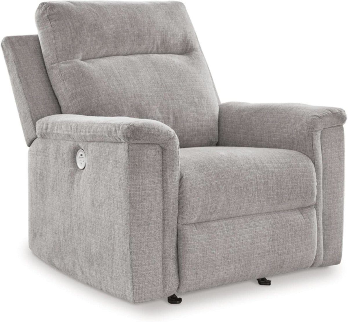 Light Gray Casual Power Rocker Recliner With USB Port