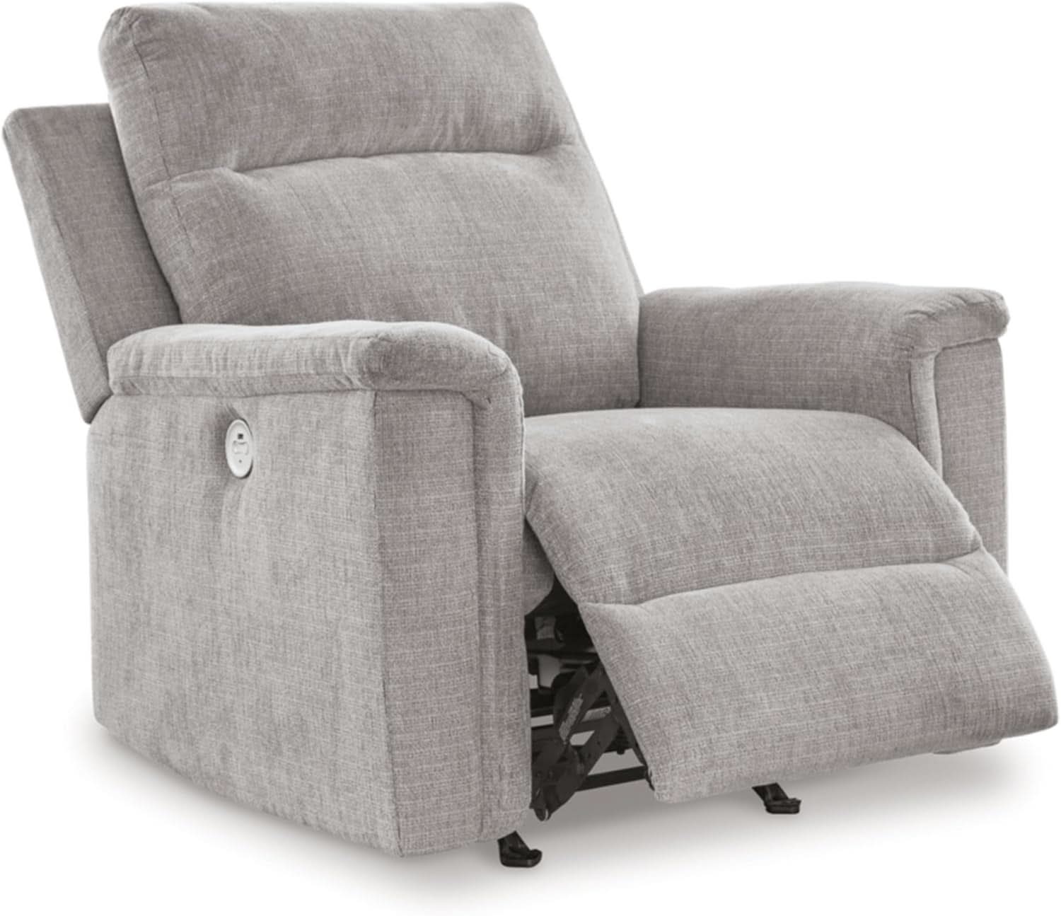 Light Gray Casual Power Rocker Recliner With USB Port