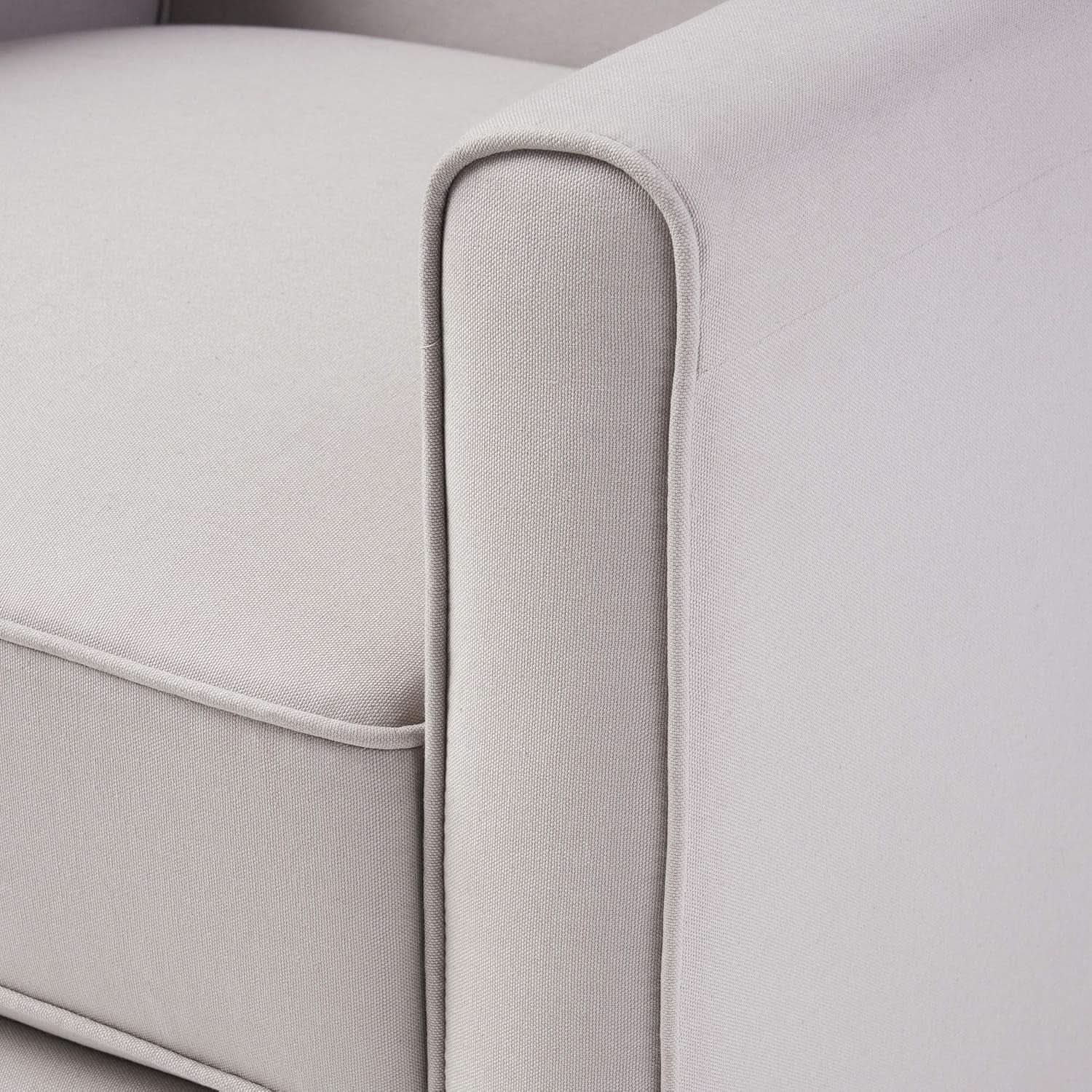 Light Gray Fabric Recliner Set 2 Low Profile Chairs
