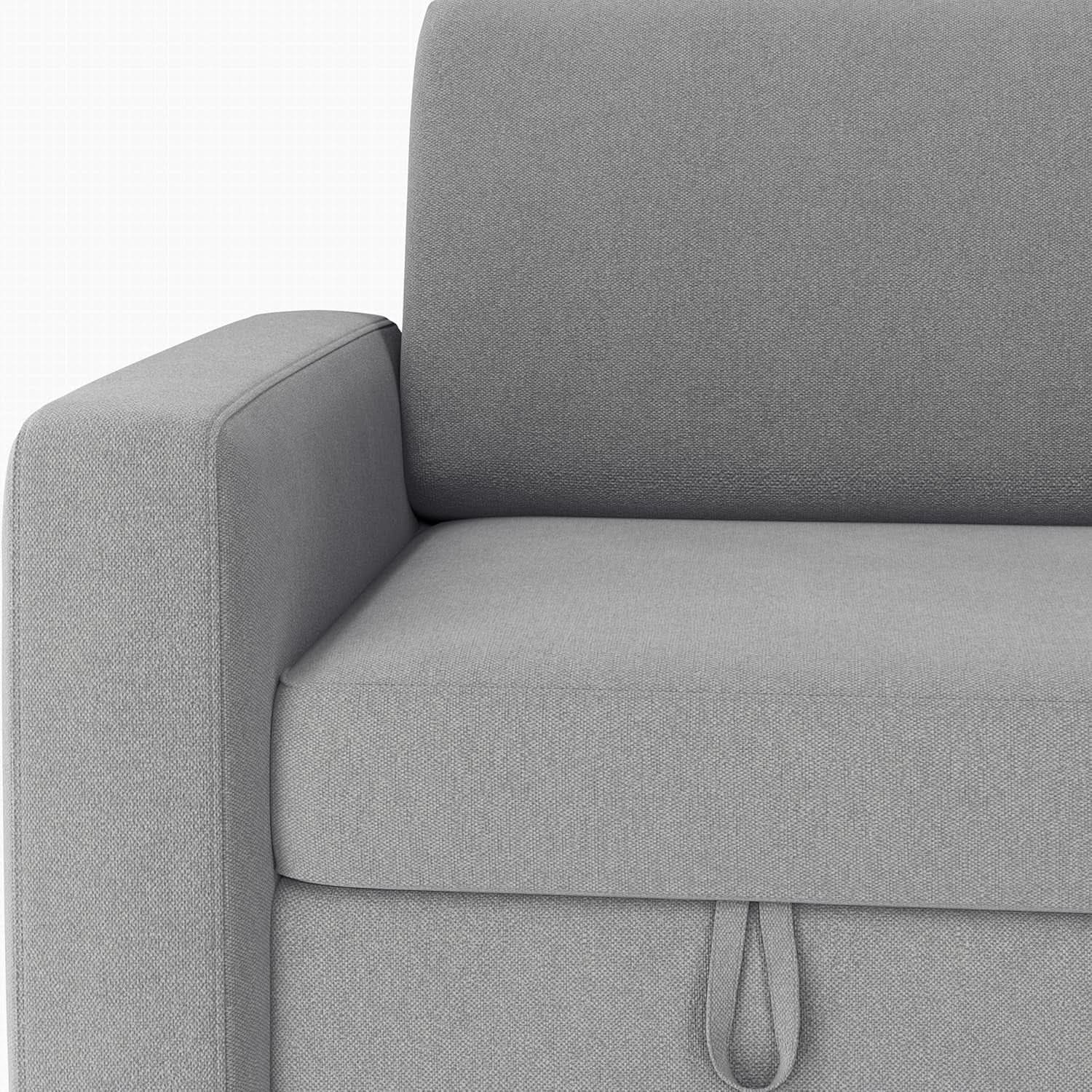 Light Gray L Shaped Sleeper Sectional With Pull Out Bed
