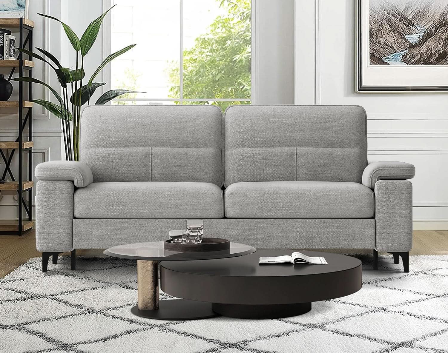 Light Gray Loveseat With Removable Cover And Armrests
