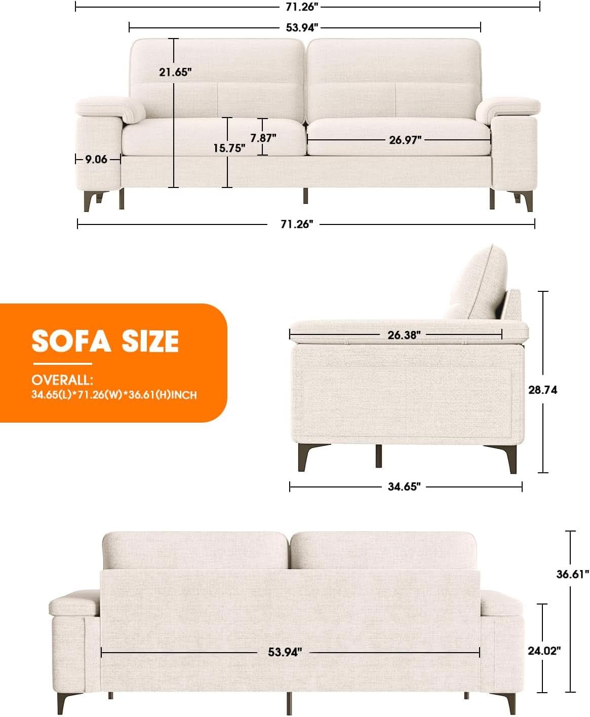 Light Gray Loveseat With Removable Cover And Armrests