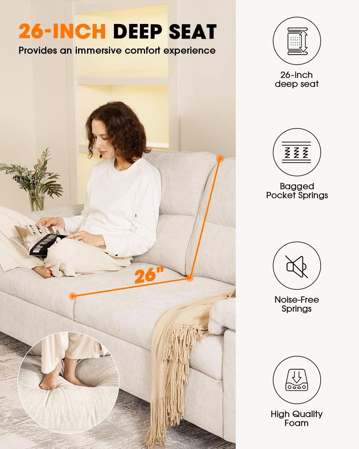 Light Gray Loveseat With Removable Cover And Armrests