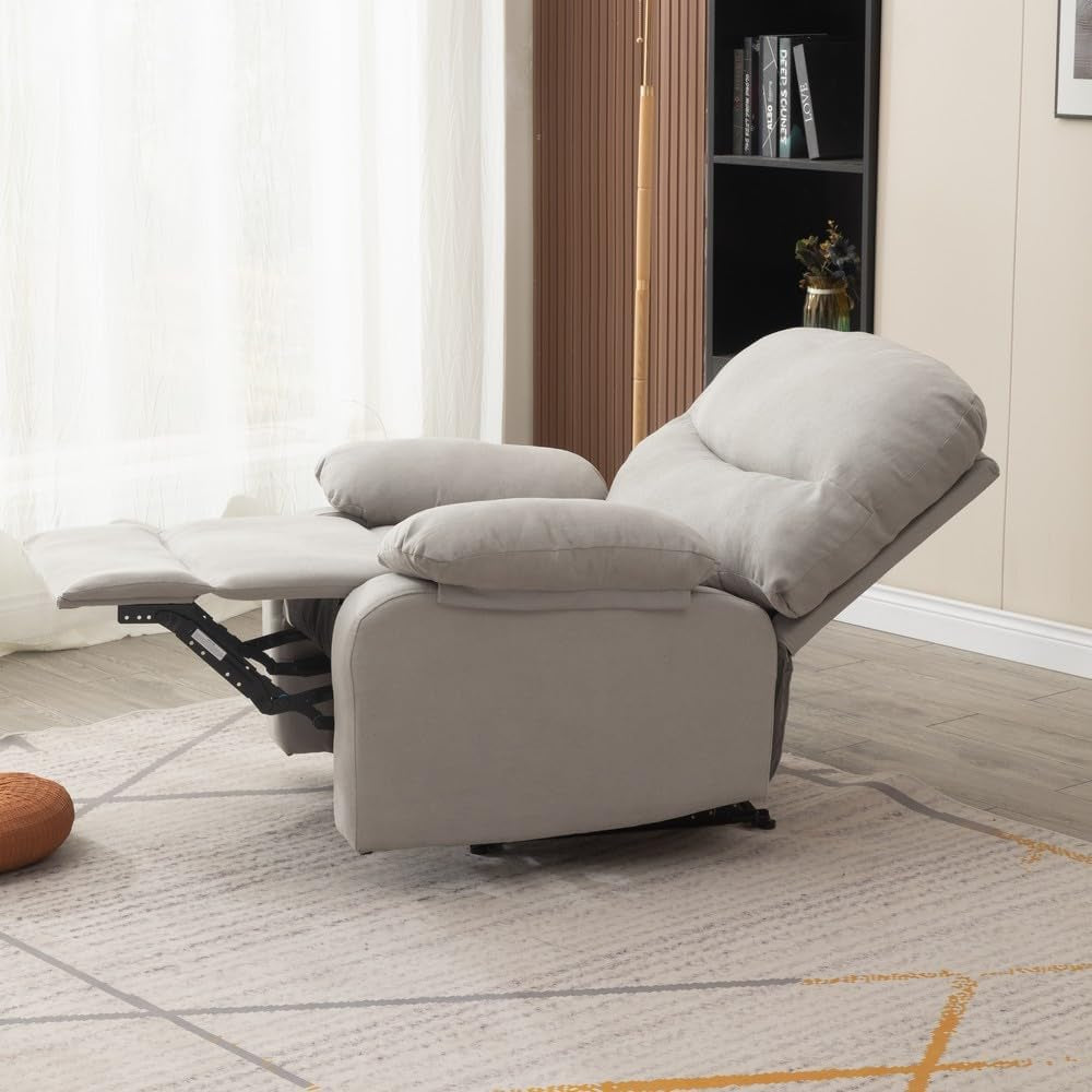 Light Gray Recliner Armchair With Reclining Function