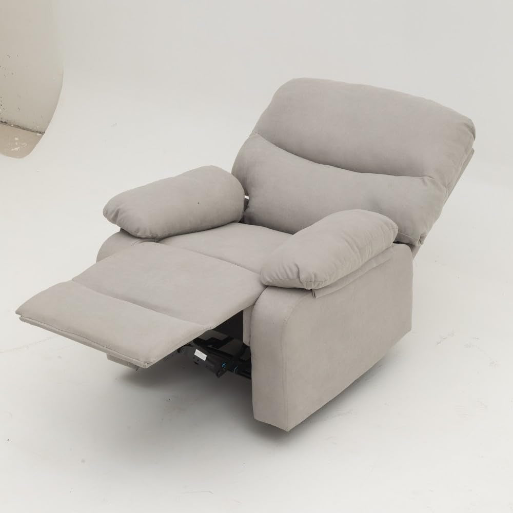 Light Gray Recliner Armchair With Reclining Function
