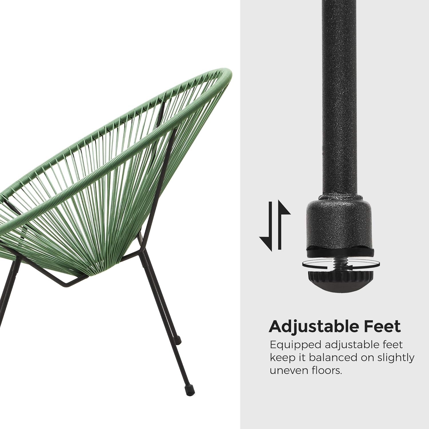 Light Green Acapulco 3 Piece Patio Set With Glass Table
