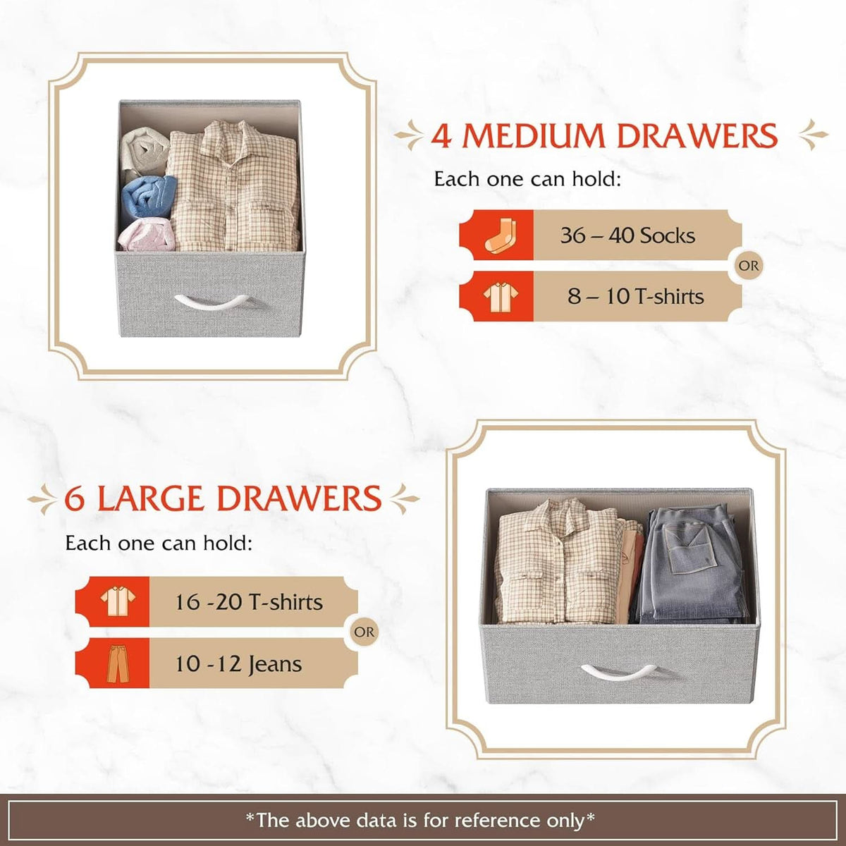 Light Grey Fabric Dresser With 10 Drawers For Bedroom
