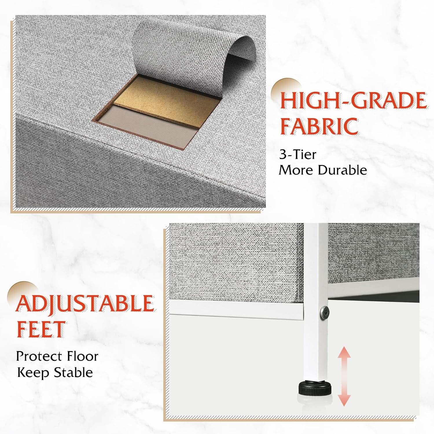 Light Grey Fabric Dresser With 10 Drawers For Bedroom