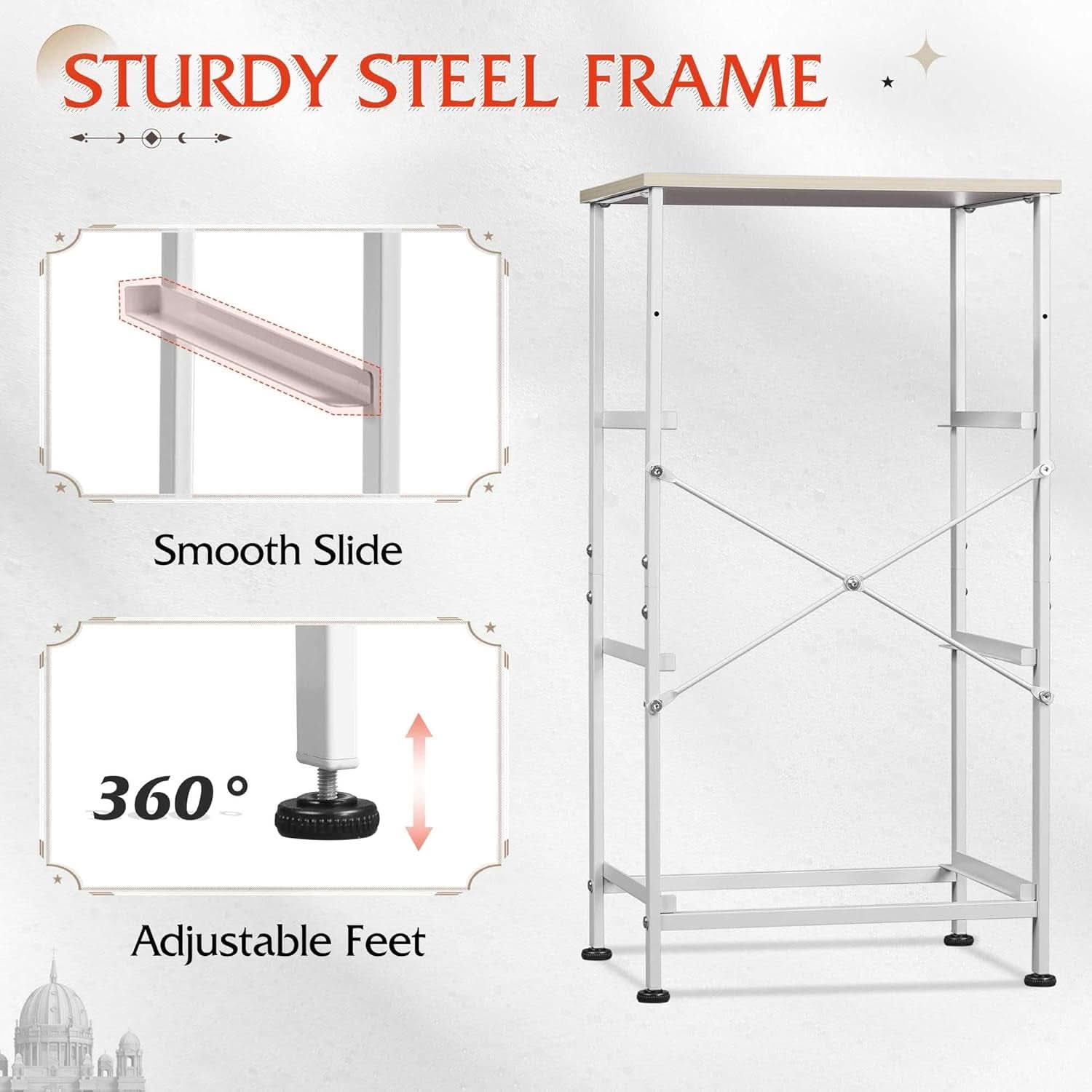 Light Grey Nightstand With 3 Drawers For Bedroom Hallway