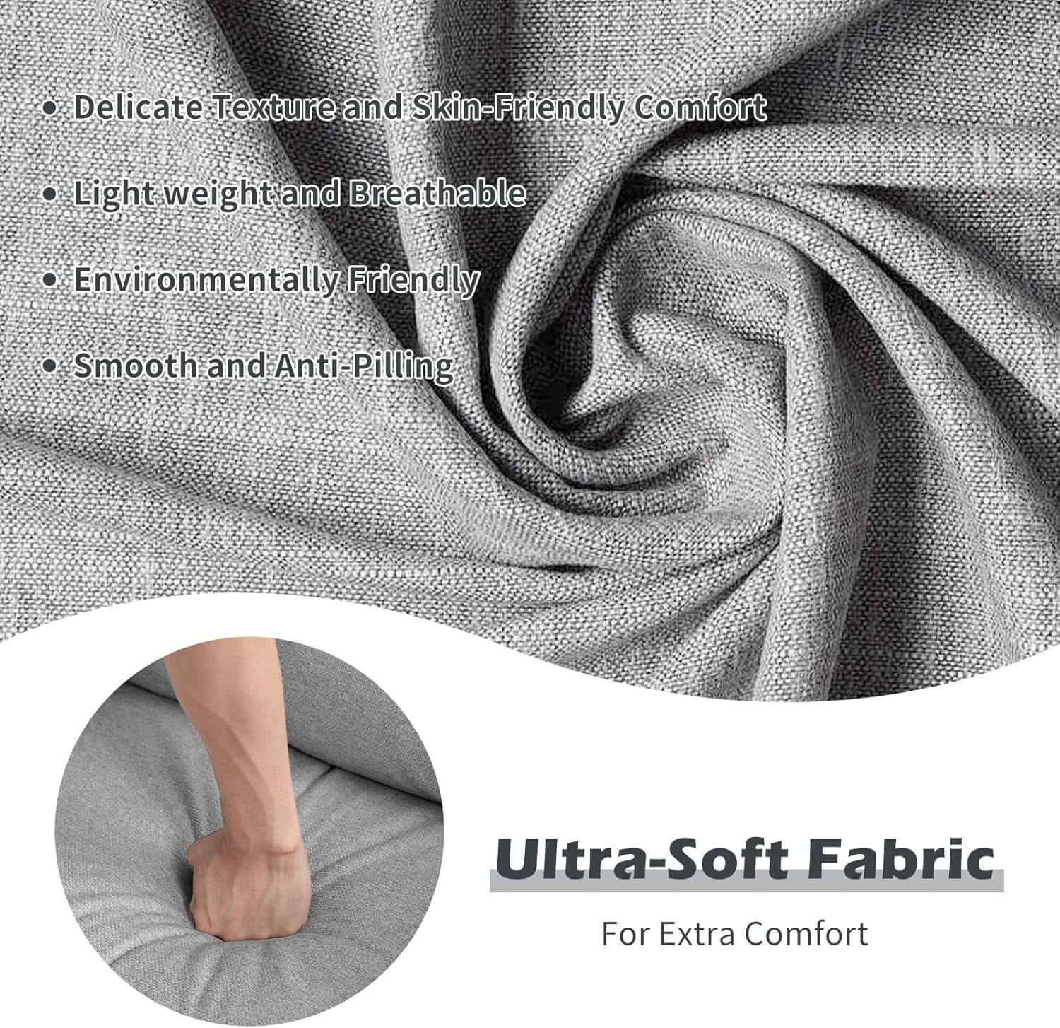 Light Grey Upholstered Manual Recliner With Massage