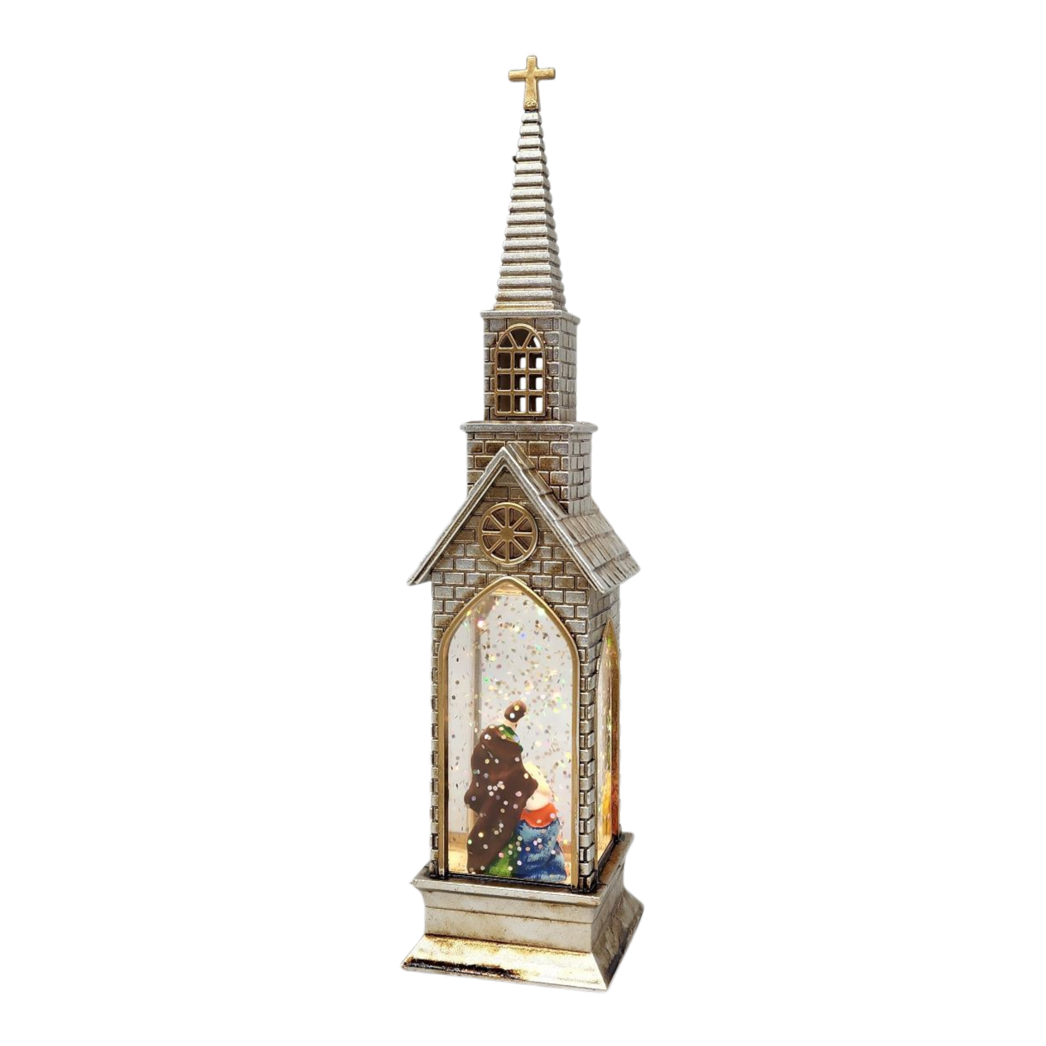 Lighted Church Waterglobe - Holy Family