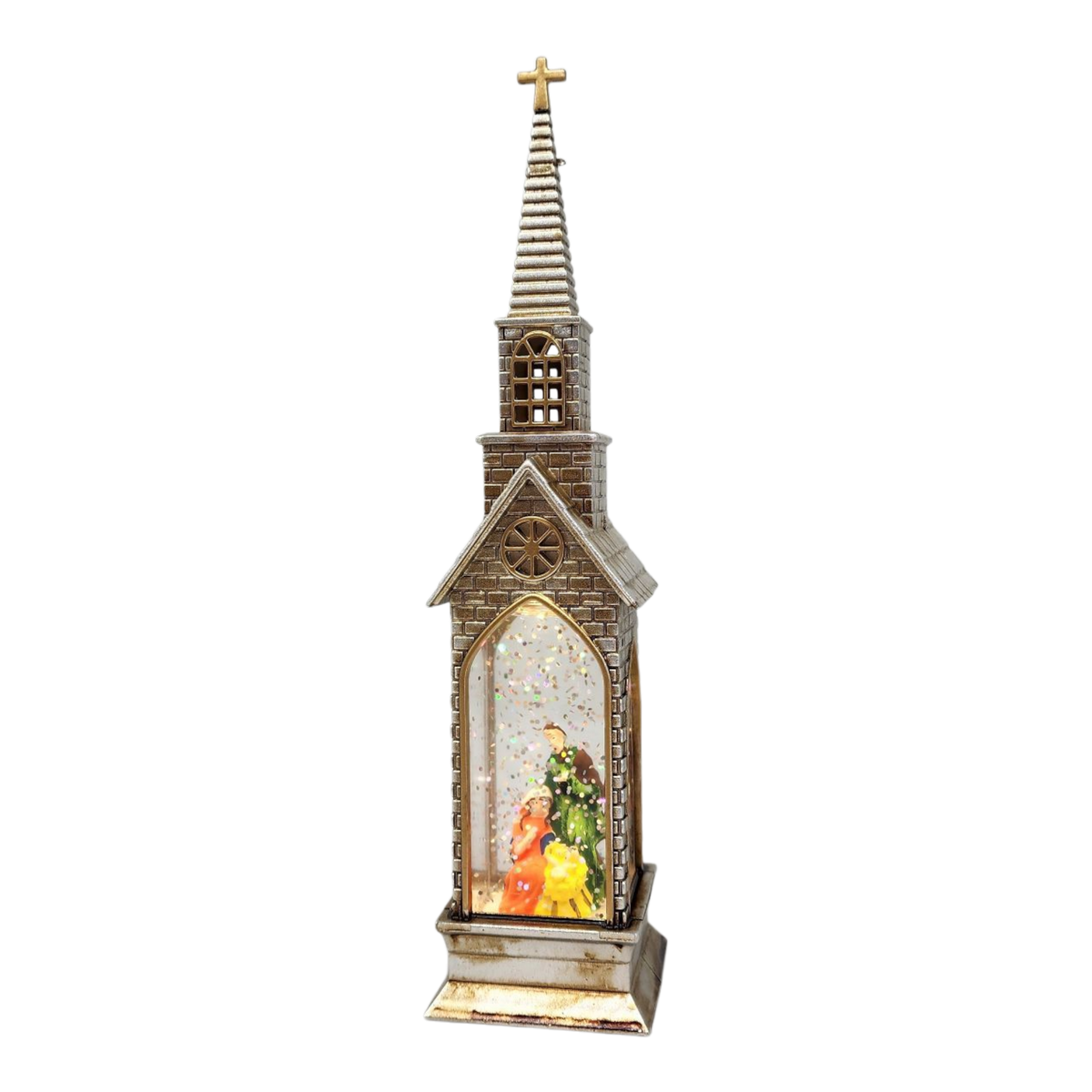 Lighted Church Waterglobe - Holy Family