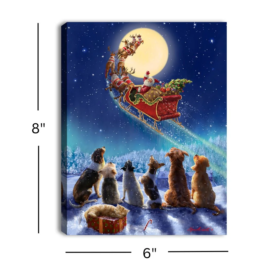Lighted Easel Artwork - Santa's Arrival