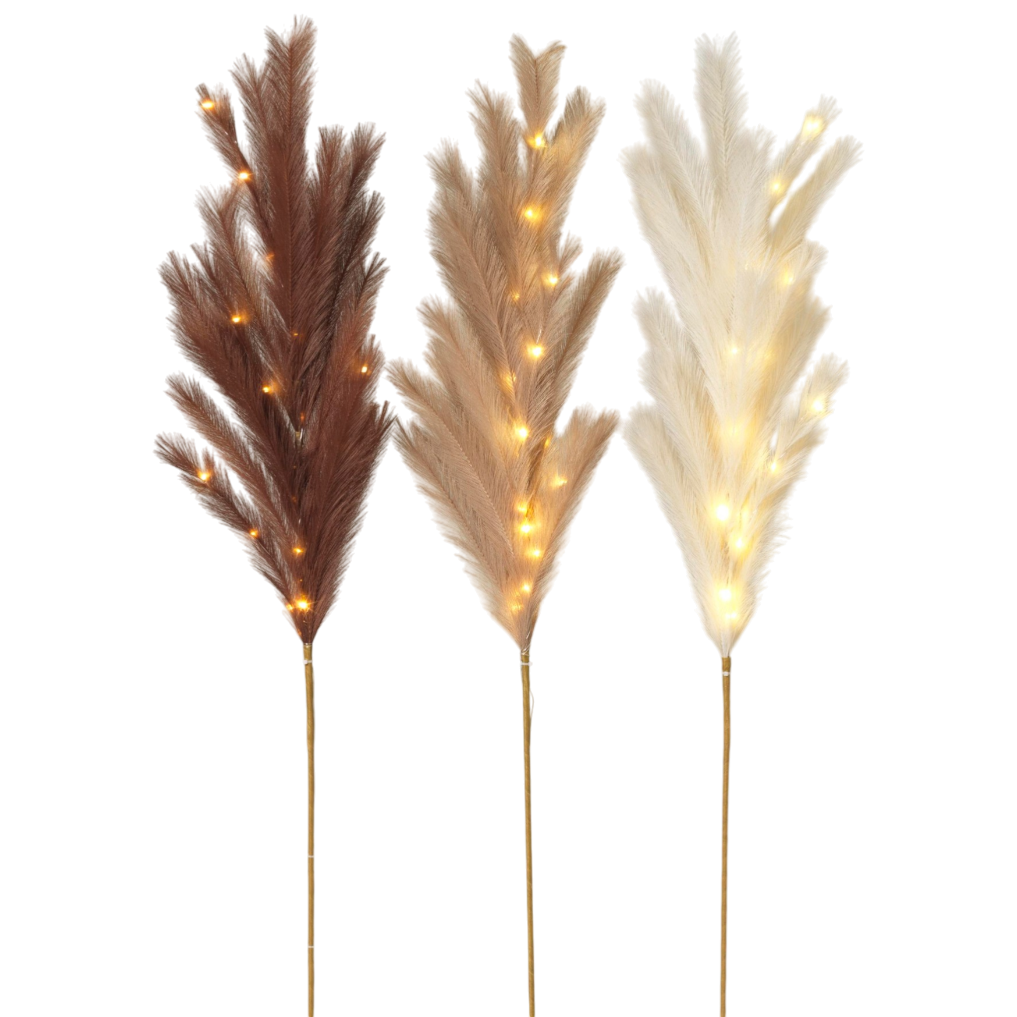 Lighted Faux Pampas Grass Branch -