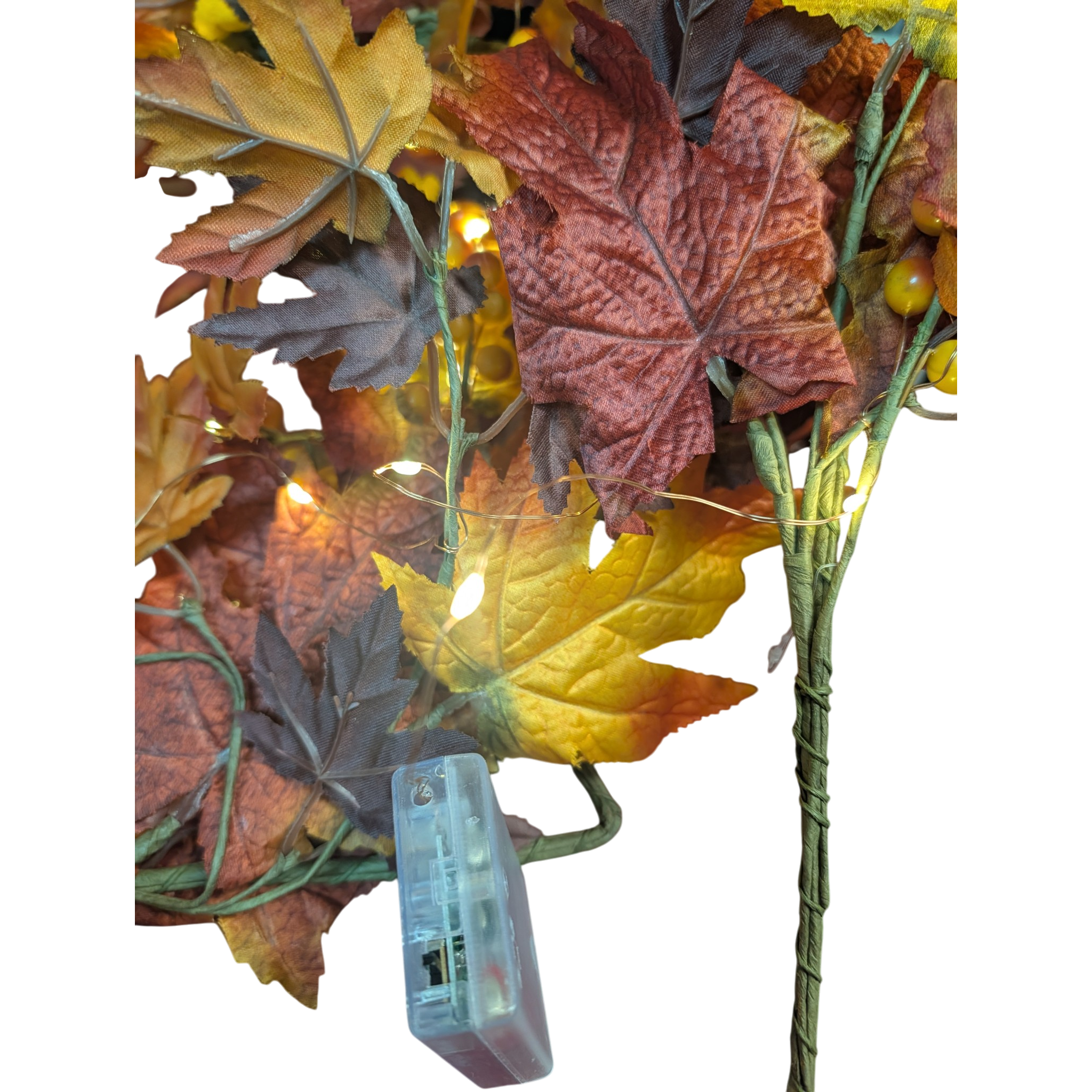 Lighted Harvest Leaf & Berry Garland - 72 Inches