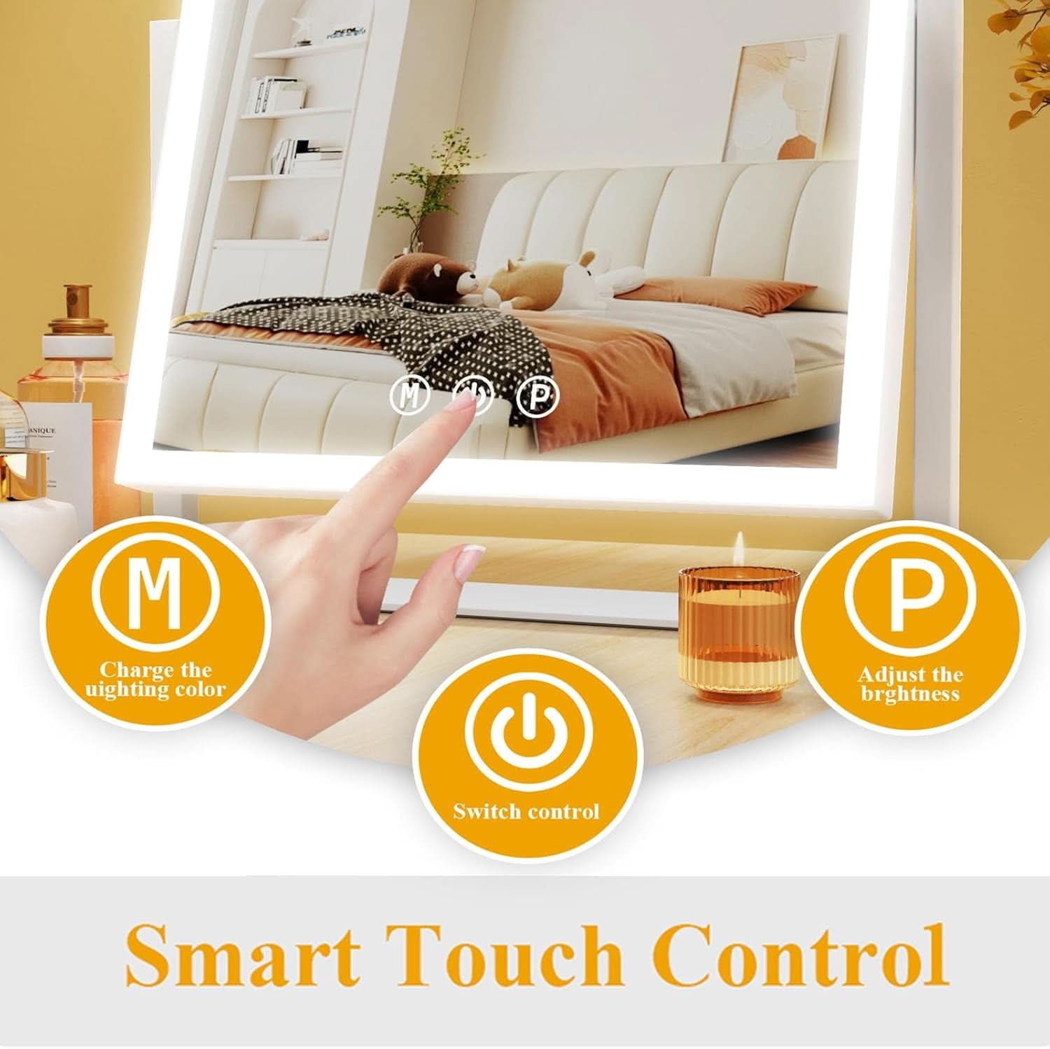 Lighted Makeup Mirror 17.3x13 Inch With 5X Magnification And LED Lights