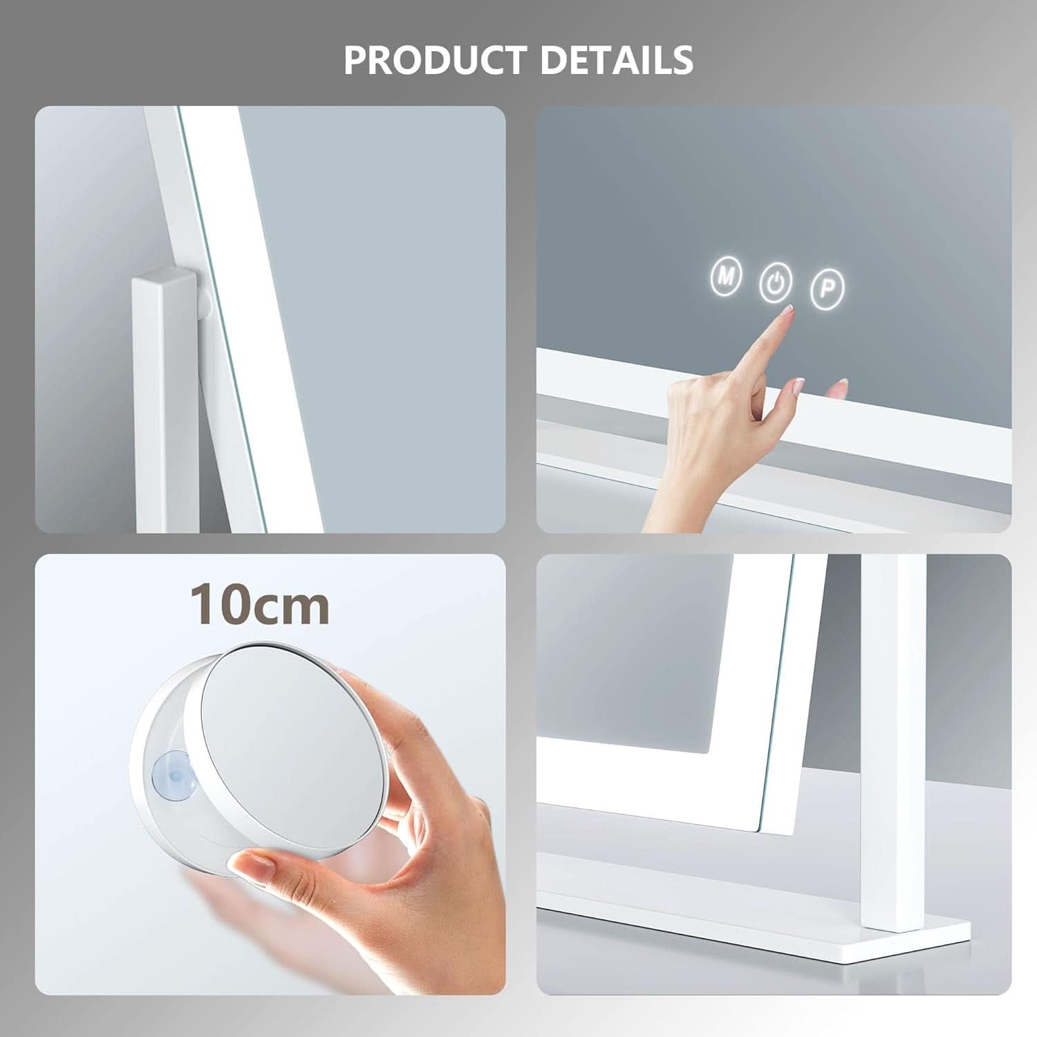 Lighted Makeup Mirror 17.3x13 Inch With 5X Magnification And LED Lights