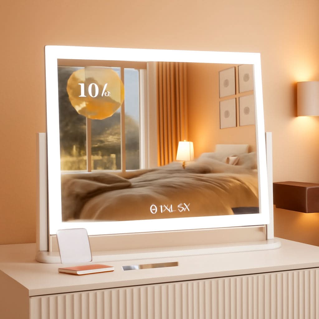 Lighted Makeup Mirror 17.3x13 Inch With 5X Magnification And LED Lights