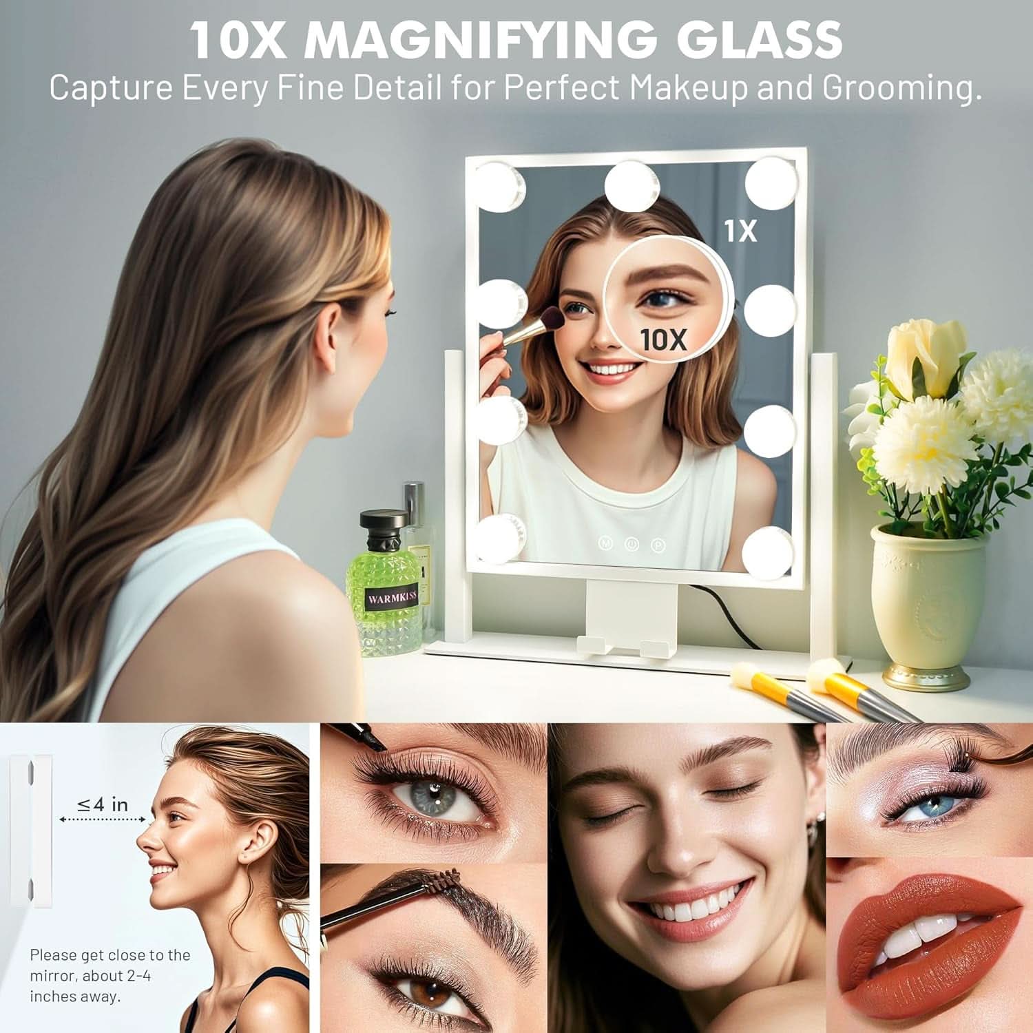 Lighted Makeup Vanity Mirror 14 Inch With 3 Color Modes
