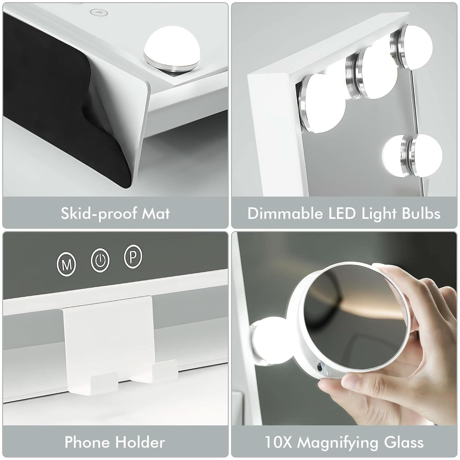 Lighted Makeup Vanity Mirror 14 Inch With 3 Color Modes