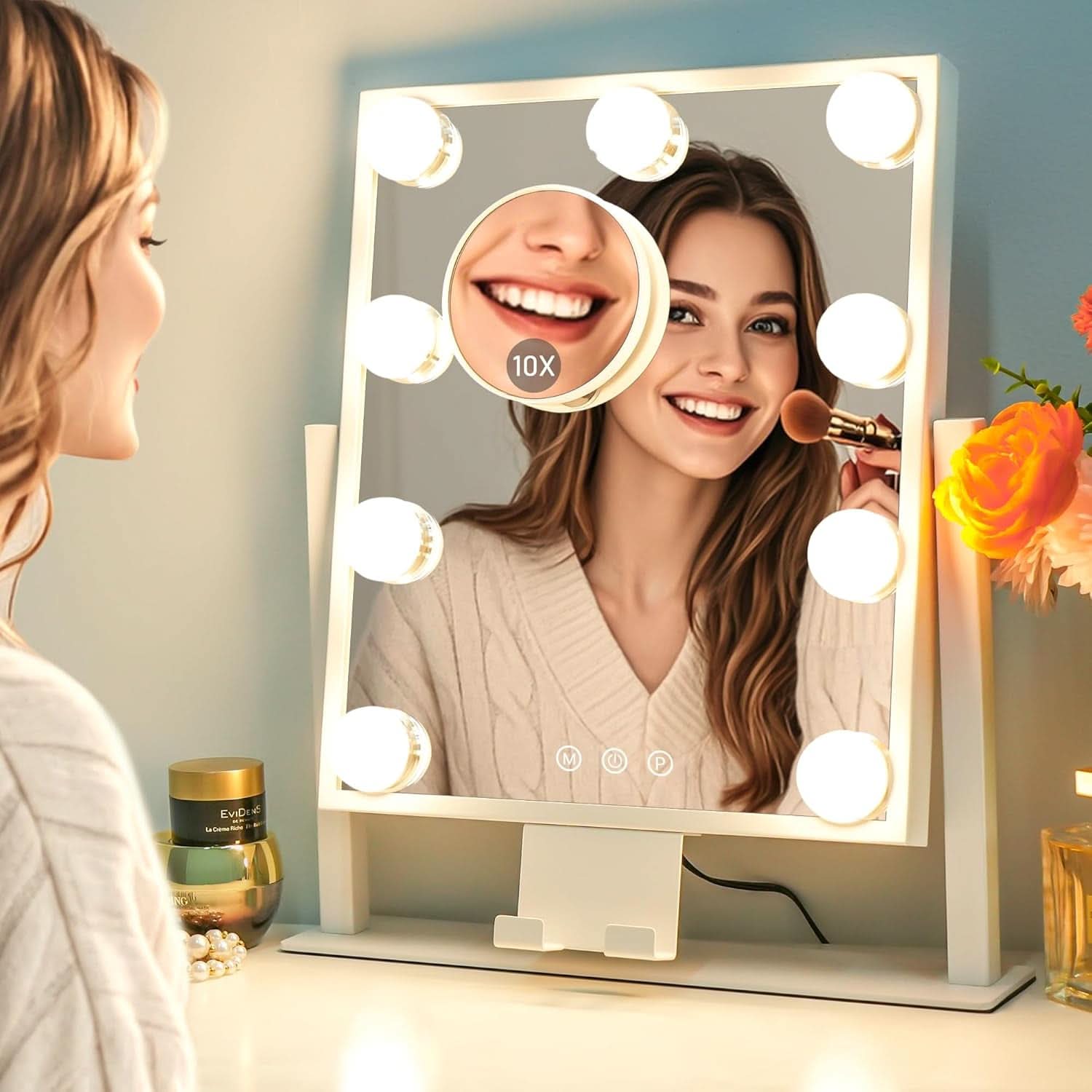 Lighted Makeup Vanity Mirror 14 Inch With 3 Color Modes