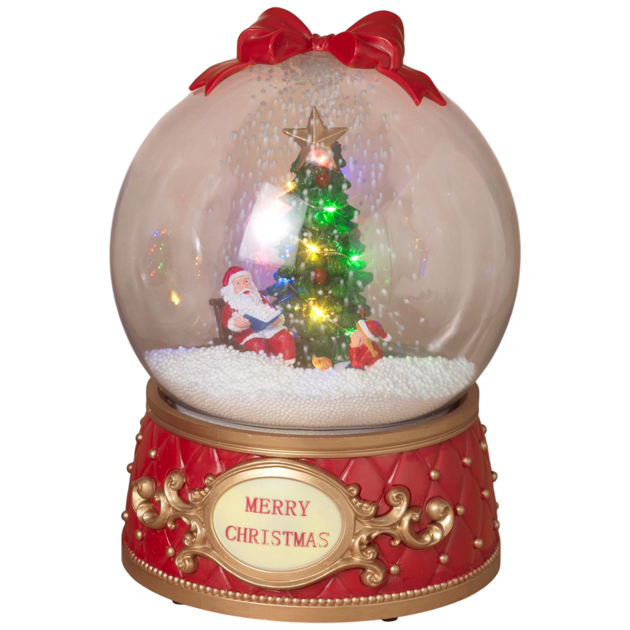 Lighted Musical Globe with Moving Scene - Santa