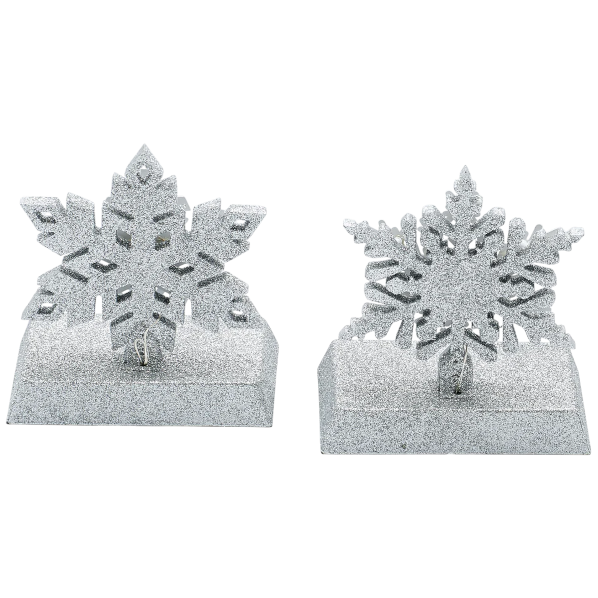 Lighted Snowflake Stocking Hanger - 2 Piece Set