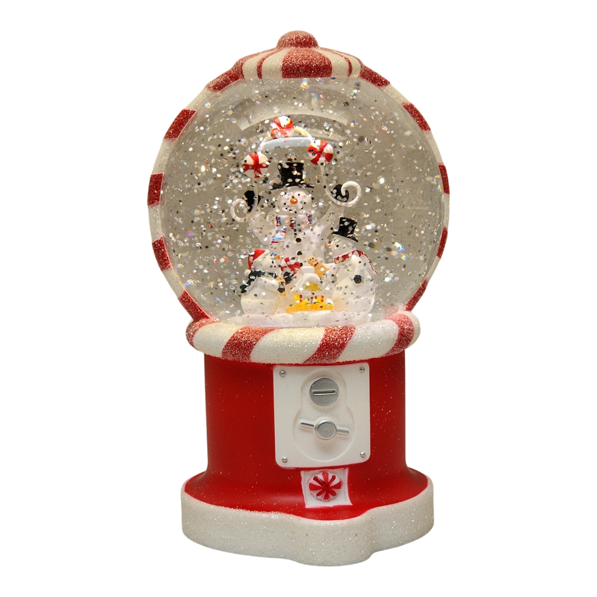 Lighted Spinning Water Globe Gumball Machine - Snowman