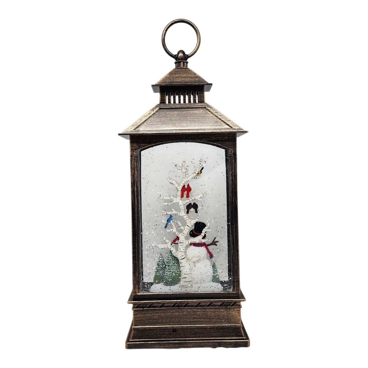Lighted Spinning Waterglobe Lantern - Frosty and Friends
