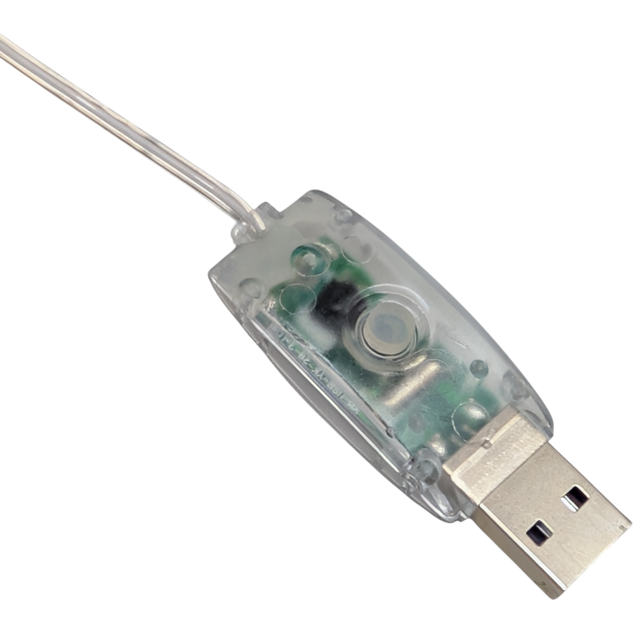 Lighted USB Clear Iridescent Glass Ball Ornament - Clear